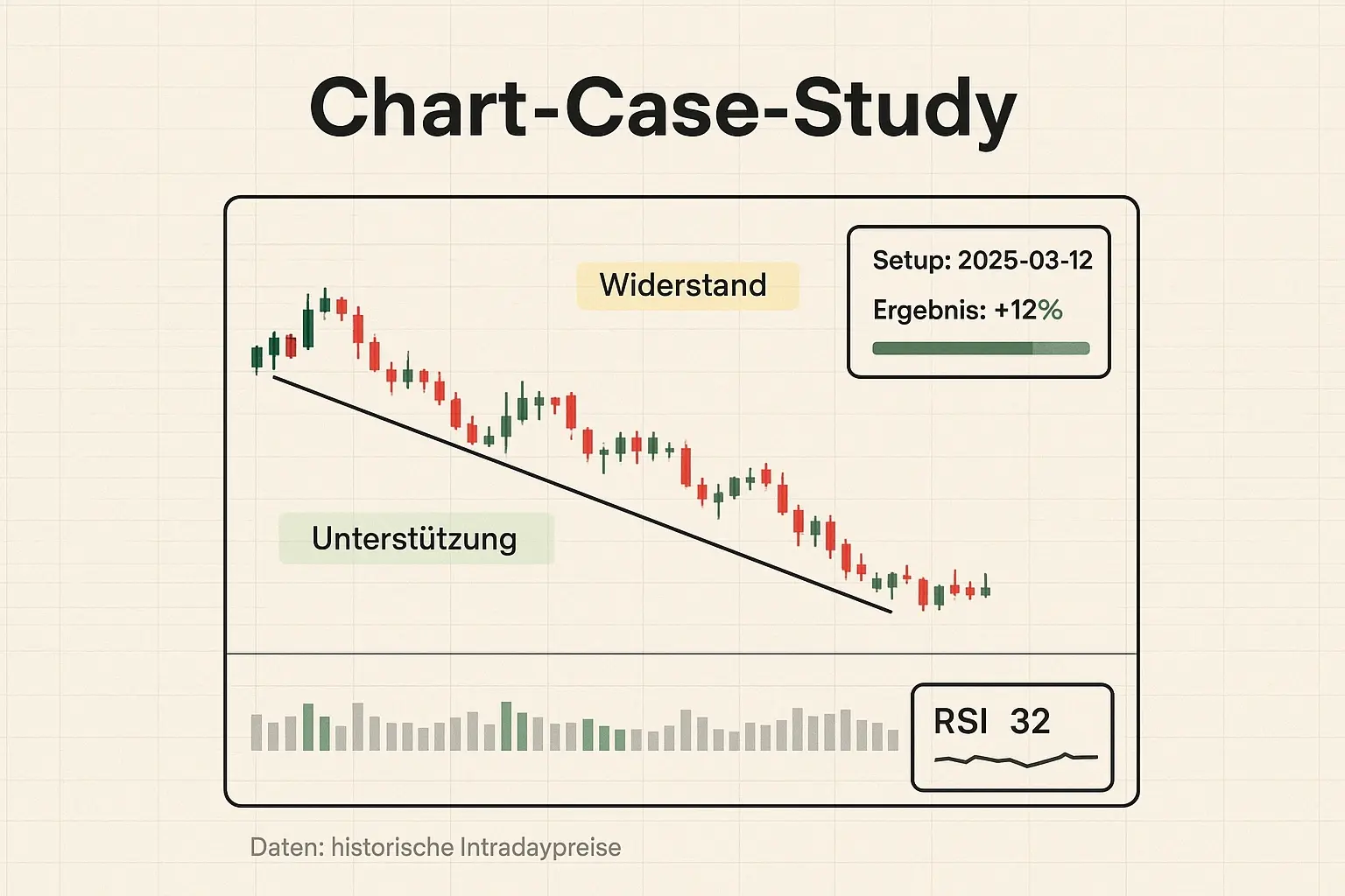 Ein klarer Entscheidungs-Flow, der TA-Signale mit Bestätigungsschritten und ATR-basiertem Risikomanagement verbindet — ideal vor einem Trade.