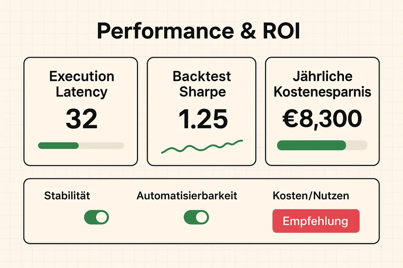 Performance & ROI: klare Kennzahlen und ein kurzes Entscheidungsraster, damit technische Optionen schnell priorisiert werden können.